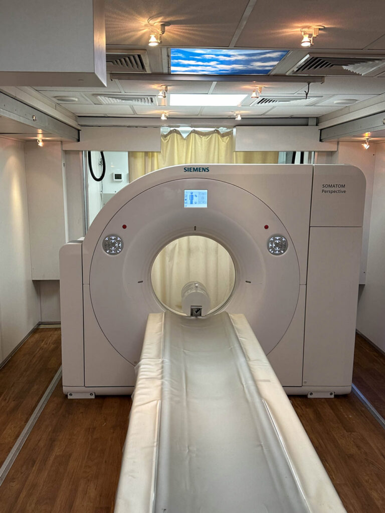 Interior view of Mobile CT Scanner.