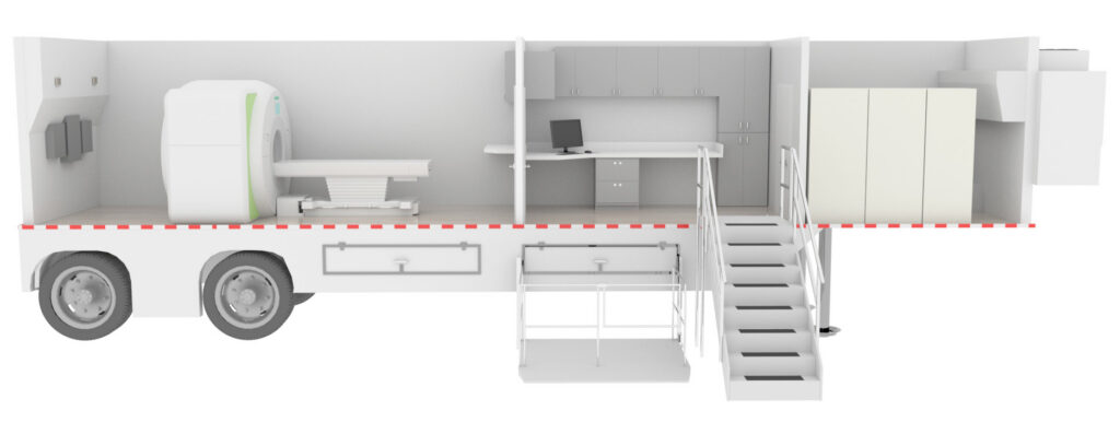 Side View of Mobile MRI Scanner rendering.